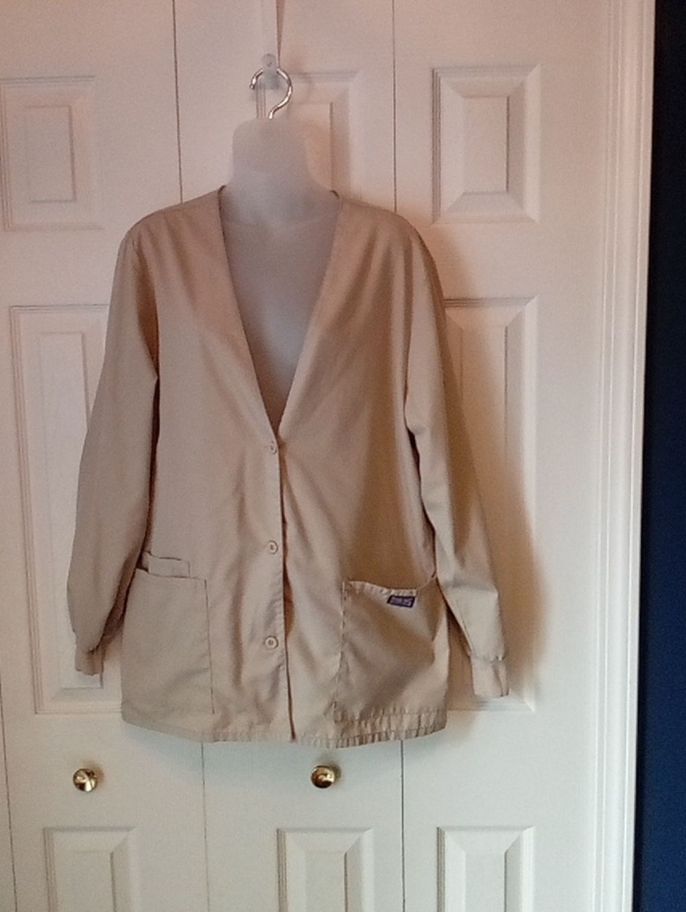 Cherokee Beige V-Neck Button Front Women's Jacket